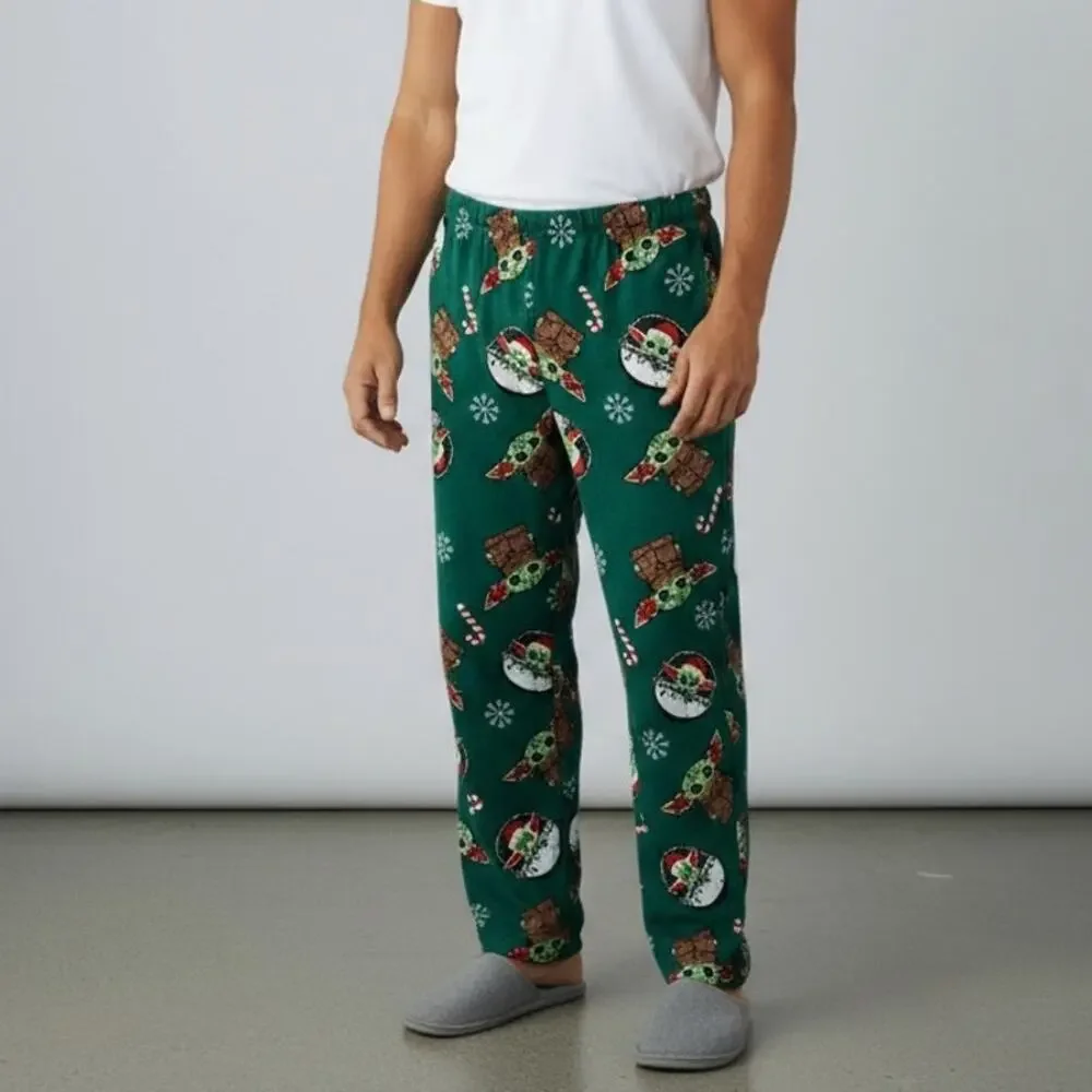 Star Wars Mandalorian Grogu Christmas Pajama Pants NWT Men's Sz XXL Green Cozy